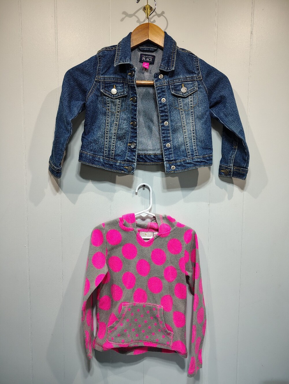 Childrens Place Jumping Beans Girls Jackets Size 4 4T Fleece Denim
